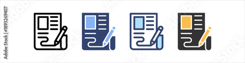 Columnist Icon Set Multiple Style Collection