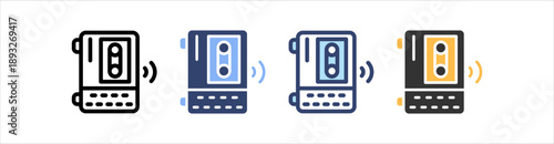 Tape Recorder Icon Set Multiple Style Collection