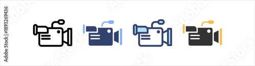 Camcorder Icon Set Multiple Style Collection