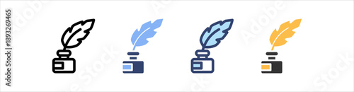 Quill Icon Set Multiple Style Collection