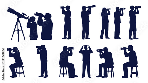 Group of diverse people observing through telescopes at night sky stargazing astronomy event