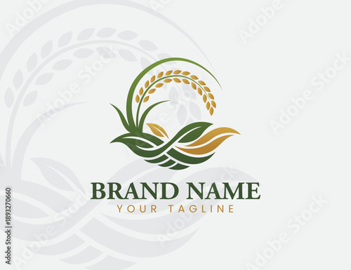 logo or icon of rice or wheat abstract illustration design