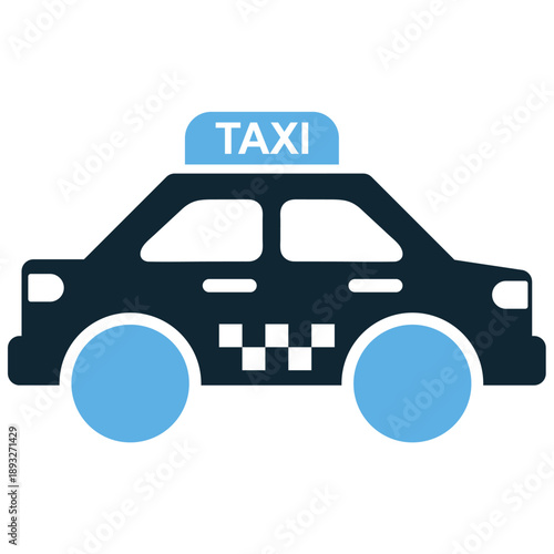 Taxi icon vector for public transport themes. Symbolizes cab services and city travel. Ideal for ride-hailing apps, airport maps, and tourism guides.