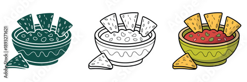 Cinco de Mayo salsa bowl and crunchy tortilla chips, perfect fiesta snack arrangement for Mexican holiday parties, festive food photography