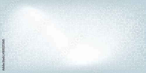 Abstract light blue blurred background horizontal panoramic web banner. Halftone corner texture.  Subtle pattern. Digital polka. Dots gradation.