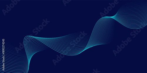 Abstract wavy blue line design of technology pattern movement background. illustration vector eps10