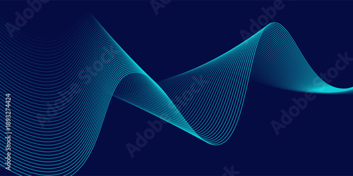Abstract wavy blue line design of technology pattern movement background. illustration vector eps10