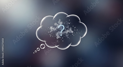 Thought bubble with question mark symbolizing inquiry and curiosity