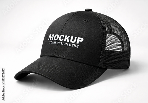 Trucker Mesh Cap Embroidery Patch Logo Effect Mockup