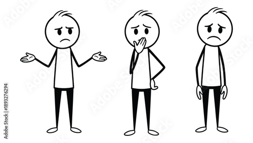 Three different emotional expressions Vector