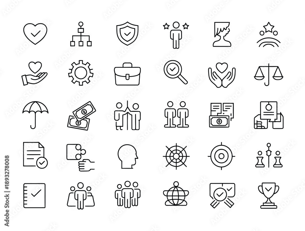 Fototapeta premium Vector image shows a collection of business and people-related icons