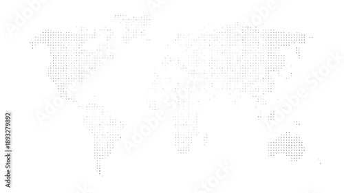 World Map Silhouette in Minimalist Design with Soft Gray Tone on White Background for Global Marketing