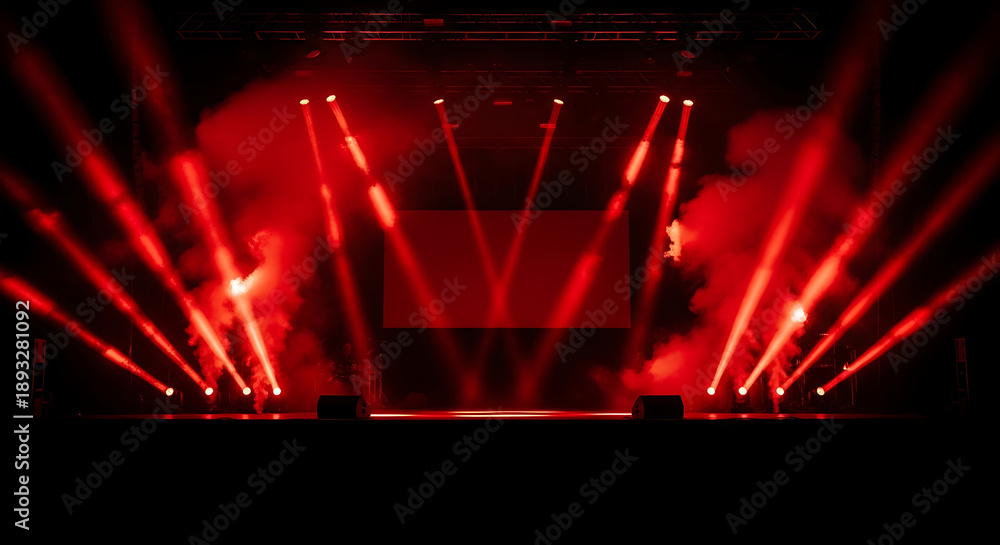 custom made wallpaper toronto digitalEmpty Concert Stage with Red Spotlights, Smoke Effects and Dark Atmosphere for Performance