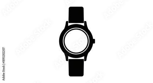 Simple Black Silhouette of a Wristwatch.