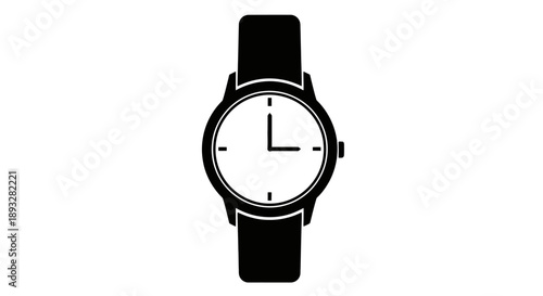 Simple Black Silhouette of a Wristwatch.