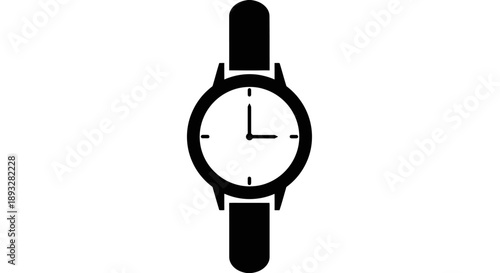 Simple Black Silhouette of a Wristwatch.