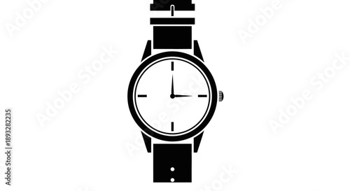 Simple Black Silhouette of a Wristwatch.