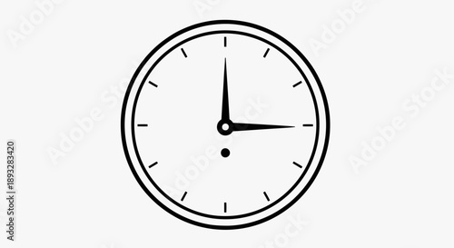 Simple Analog Clock Face Showing Time.