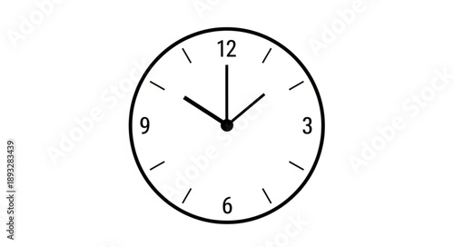 Simple analog clock face showing ten minutes to ten.