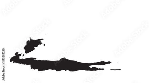 Bermuda Map Silhouette in Simple Design with Black Color on White Background for Geographic Illustration