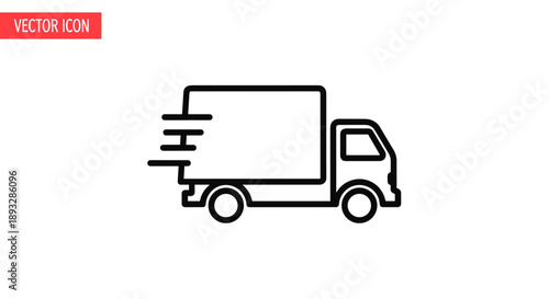 Fast Delivery Truck Icon Representing Speed and Logistics.