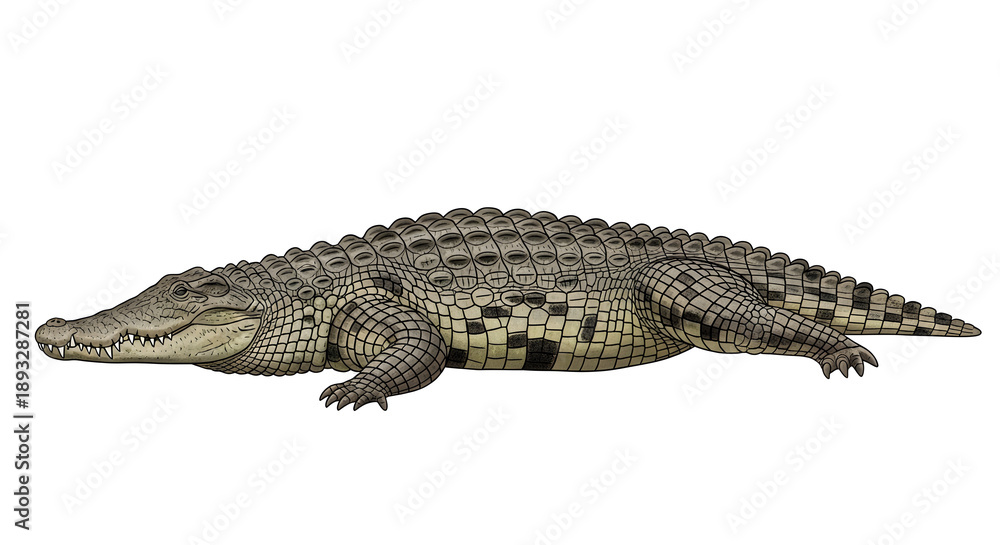 Fototapeta premium Lurking predators in the water with scaly skin