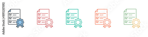 Qualification Icon Set Multiple Style Collection 