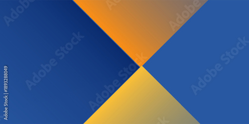 Abstract blue yellow banner geometric shapes background. Vector abstract graphic design banner pattern presentation background web template.