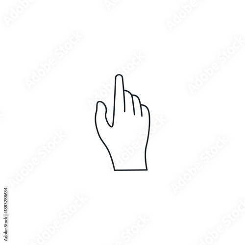 Hand Scroll Gesture Icon, Swipe Navigation Action Vector Illustration, Vertical Horizontal Wave Movement