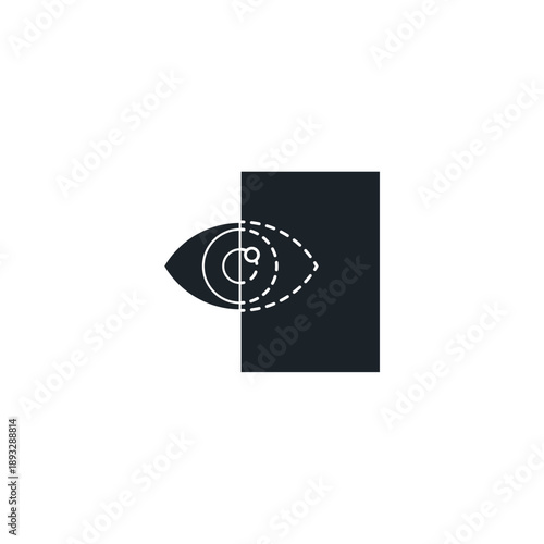 Passthrough Mode Vision Icon, Mixed Reality Eye Transparency Vector Illustration, AR See Through Layer