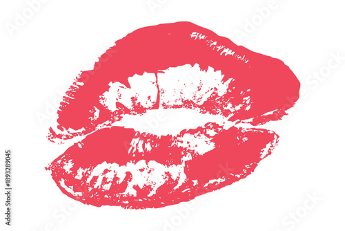 Lipstick kiss mark Romantic lip print Imprint of lips kiss Sexy lips makeup Female mouth Love symbol Design element for beauty fashion poster Valentines Day wedding