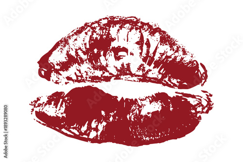 Lipstick kiss mark Romantic lip print Imprint of lips kiss Sexy lips makeup Female mouth Love symbol Design element for beauty fashion poster Valentines Day wedding
