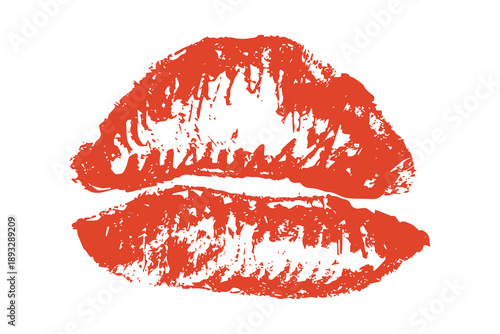 Lipstick kiss mark Romantic lip print Imprint of lips kiss Sexy lips makeup Female mouth Love symbol Design element for beauty fashion poster Valentines Day wedding