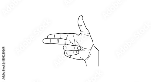 Hand Gesture Pointing Finger Gun Symbol.