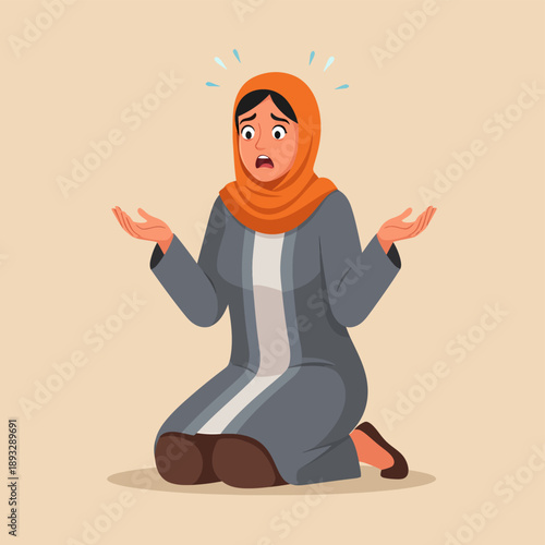 Muslim woman in hijab expressing confusion or frustration ramadan.