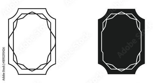 Abstract Geometric Shapes in Black and White