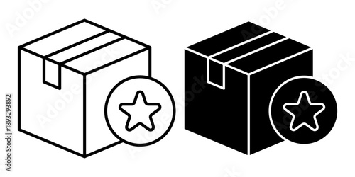 Black and White Boxes with Star Labels.