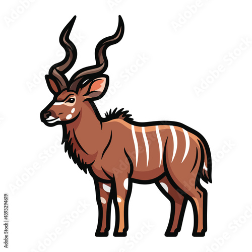 A cartoon Sable Antelope with horns