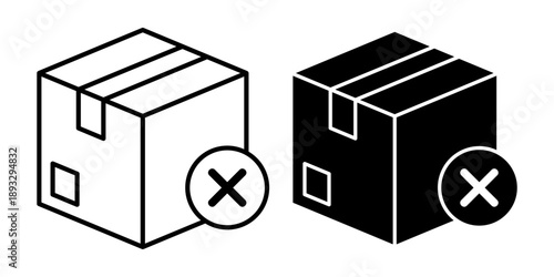 Cubes with Cross Symbols Indicating Rejection.