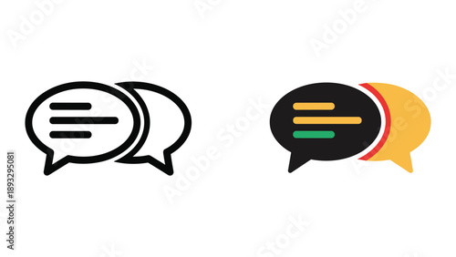 Different styles of speech bubbles for communication