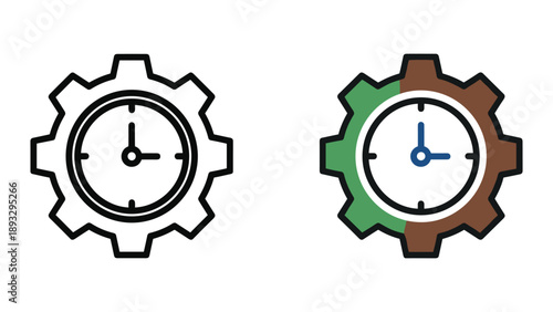 Clock inside gear mechanism showing time