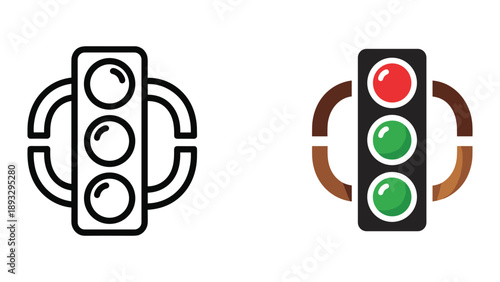 Traffic light icon set for web and mobile applications