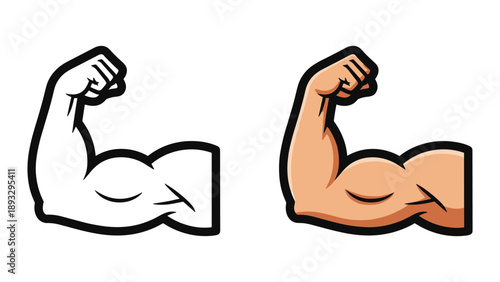 Strong arm flexing muscle cartoon illustration