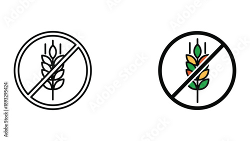 Prohibition sign indicating no wheat or grain allowed