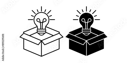 Light Bulb Emerging from Box Creativity.