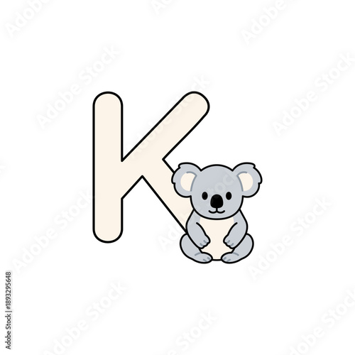 Vector Animal Alphabet Cartoon Koala Illustration