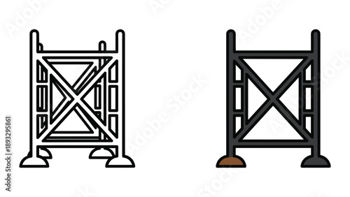 Simple illustration of two different types of barricades