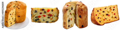 Foto delicious panettone bread, a traditional italian christmas sweet, captured in an appetizing photograph with visible candied fruits