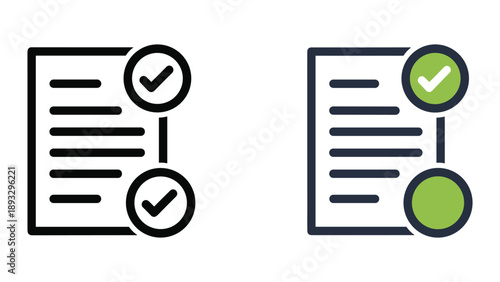 Document checklist with checkmarks and verification