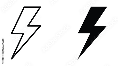 Lightning bolt symbol in two different styles
